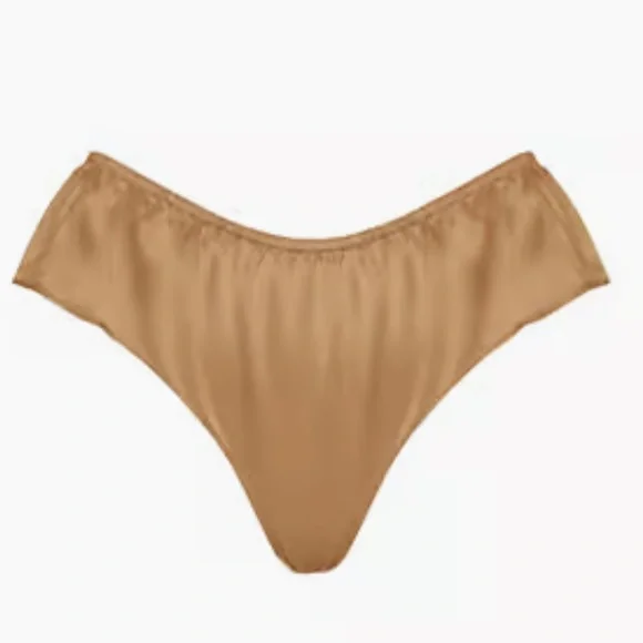 Rosamosario 100% Silk Satin Nude Panty Classic Cut Dune Nude Fawn Silk - Picture 13 of 13